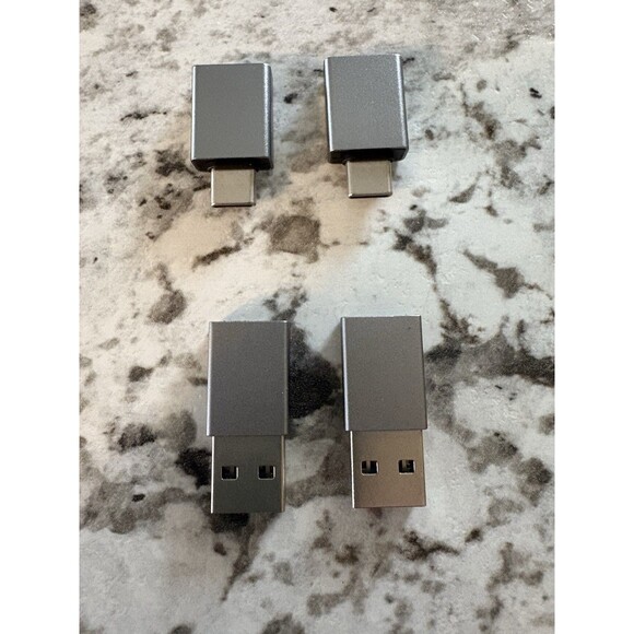 USB to USB C Adapter 4-Pack, Type A & C Converters for iPhone, Laptops - Picture 3 of 4